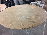 (3) 6ft Wooden Circular Folding Tables