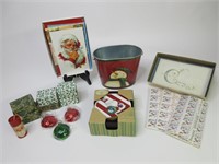 Vintage Christmas Cards, Stamps, Coasters, etc