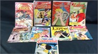 Nine silver age romance comic books