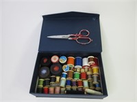 Vintage Sewing Box with Scissors