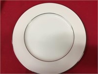 (20) White/Platinum 10-1/2" Dinner Plates