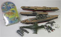 Vintage Toy Battleship, Airplane and toy game