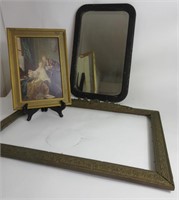 Vintage Frame, Mirror and Print