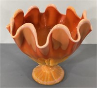 Ruffled Glass Fruit/Flower Bowl