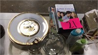 Glassware and dvd tray lot