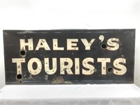 Enseigne vintage en métal  Haley's Tourists