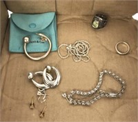 TRAY: STERLING JEWELRY, TIFFANY PIECES