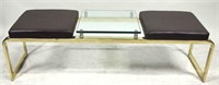 BRASS AND GLASS BENCH/COFFEE TABLE