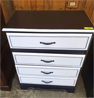 BLACK/WHITE PAINTED 4-DRAWER CHEST