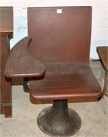 Unique Antique School Desk with Cast Iron Base