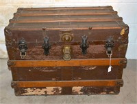 Antique Trunk on Casters - Measures 23 1/2T x 32