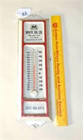 Metal Advertising Thermometer - Marathon White
