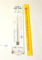 Vintage Metal Advertising Thermometer - Floyd's