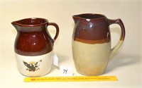 (2) Vintage Stoneware Pitcher - one has an Eagle