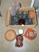 Box Lot of Vases, a Copper Mold and Other Items