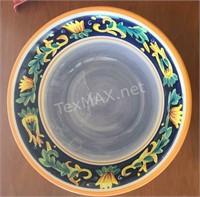 Renaissance Collection Hand Painted Bowl 13in