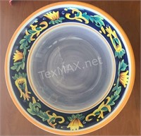Renaissance Collection Hand Painted Bowl 13in