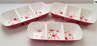 (3) Christmas Section Serving Dishes