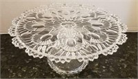 11in Footed Crystal Cake Plate
