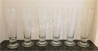 (6) Tall Footed Beer Glasses