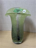 Blown Glass Vase - Green / Purple