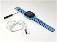 Kids smart watch with blue silicone band