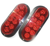 New KT 2 Red Oval Oblong 6" Surface Mount LED