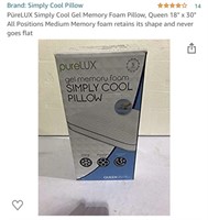PureLux Simply Cool Gel Memory Foam Pillow Queen