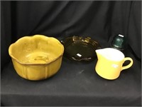 Insulator, Pottery Pitcher & Bowl, Ashtray