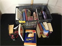 Box of assorted books including Twilight series