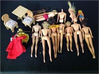 Assortment of Barbie body parts and rough