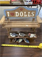 Avon Ducks And Shelf, Dolls Wooden Bench