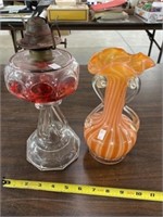 Ruffled Edges Vase, Oil Lamp