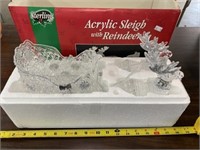 Acrylic Sleigh With Reindeer