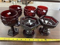 Ruby Stemware, Candy Dishes