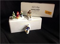 The original snow village "skaters & skiers" set