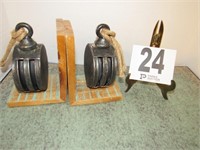 Pair of Pulley Book Ends