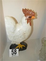 20" Tall Wooden Carved Rooster