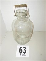 Glass Gallon Jar with Metal & Wood Bail