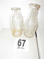 (2) Vintage Milk Bottles