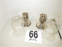 Pair of Weighted Sterling Candle Holders with