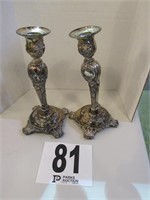 Pair of Rogers & Sons Silver-plate Candle Sticks