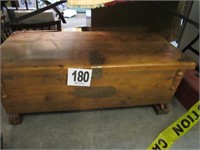 Footed Wooden Chest with Metal Trim 40x17.5x16"