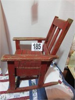 Vintage Red Child's Rocking Chair