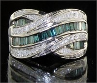 Quality 1.00 ct Fancy Blue Baguette Diamond Ring