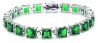 Princess Cut 24.00 ct Emerald Tennis Bracelet