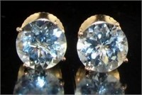 14kt Rose Gold 2.35 ct Aquamarine Stud Earrings