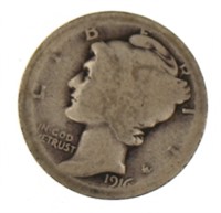 RARE 1916-D Mercury Silver Dime *Key Date