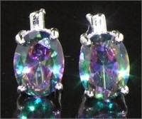 Oval Cut 2.00 ct Mystic Topaz Solitaire Earrings