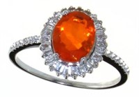 Natural 1.00 ct Ethiopian Fire Opal Designer Ring